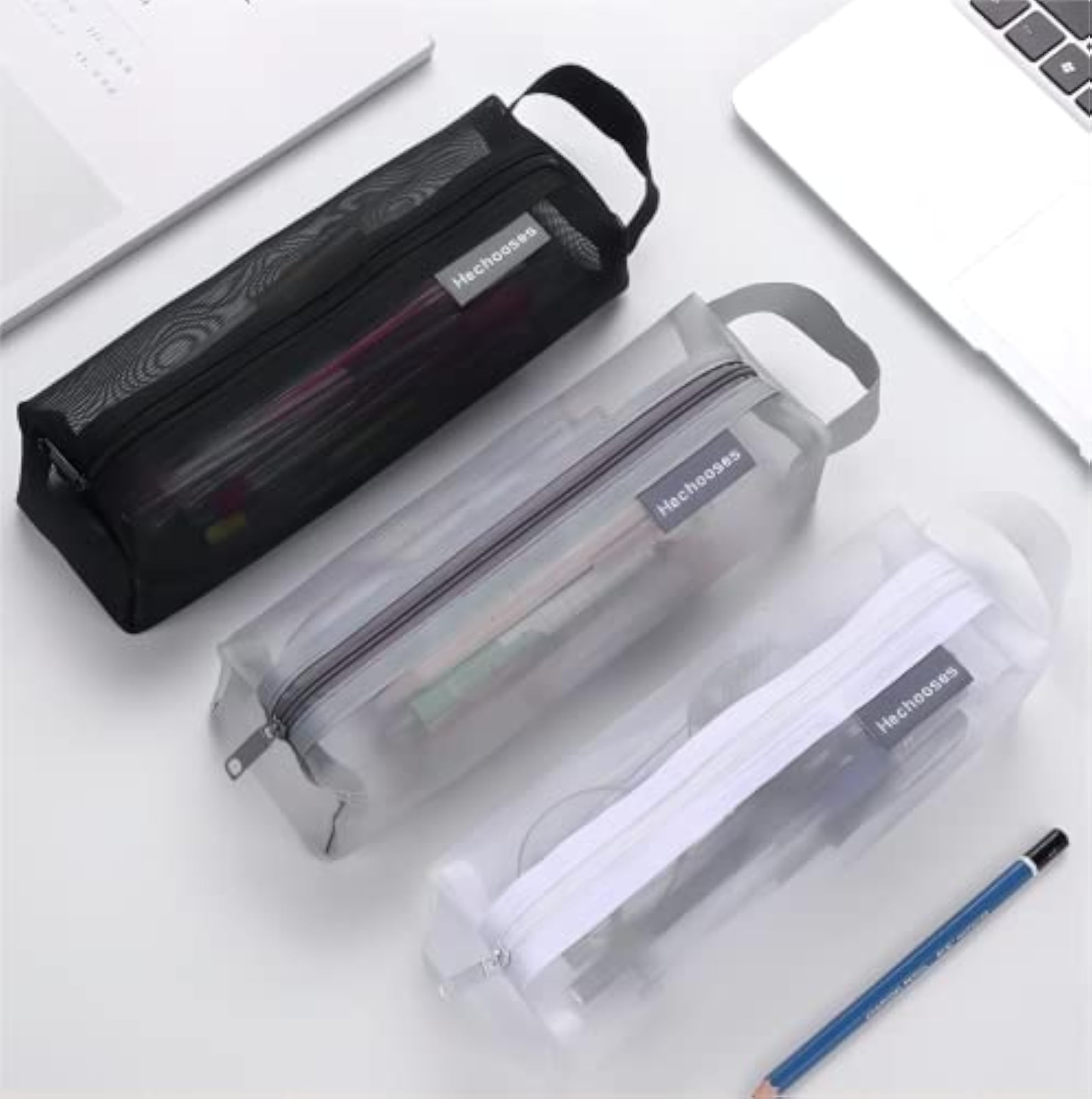Mesh Cosmetic Bag, Portable Clear Makeup Bags, 3PCS
